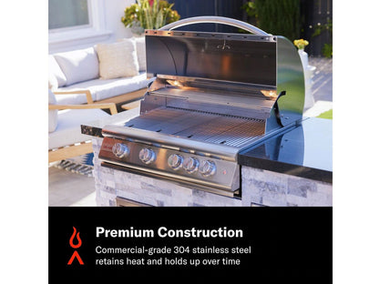 Blaze LTE+ 32-Inch 4-Burner Freestanding Gas Grill with Lift-Assist Hood & Rear Infrared Burner