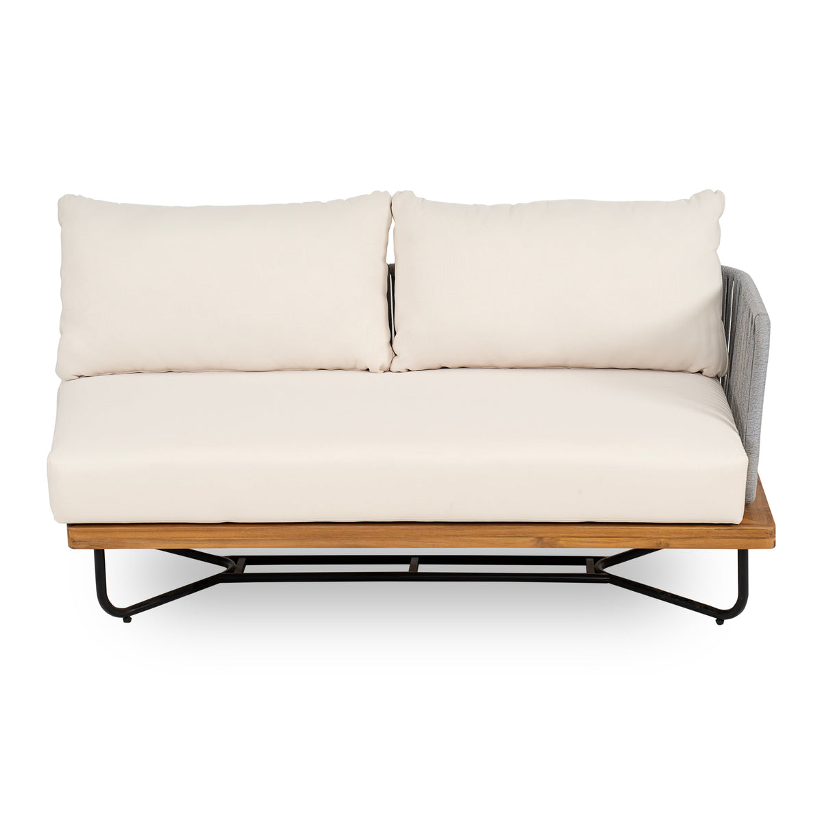 Lucca Acacia Wood & Woven Rope Outdoor Conversation Set - Seating 6
