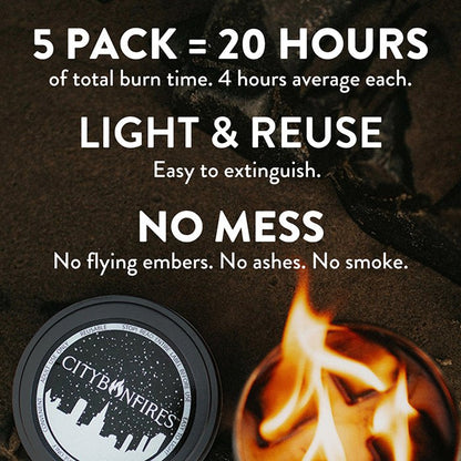 City Bonfires Portable Fire Pit - 5 Pack