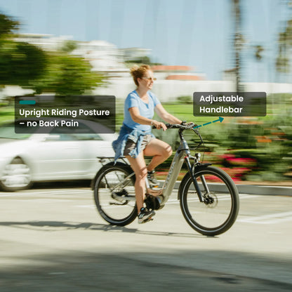 VTUVIA CMB 8-Speed 500W Mid-Drive Step-Through Electric Commuter Bike