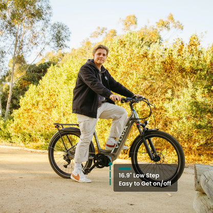 VTUVIA CMB 8-Speed 500W Mid-Drive Step-Through Electric Commuter Bike