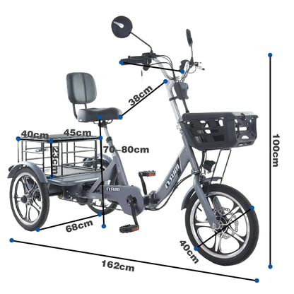 Snagva Foldable 400W Electric Cargo Tricycle