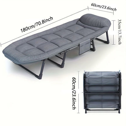 1-pack American style patio folding bed, outdoor patio furniture, comfortable ergonomic single recliner, patio chaise folding bed with mattress