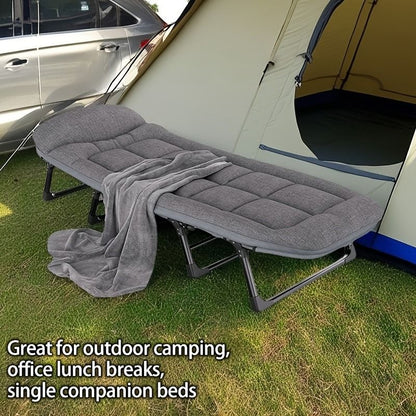 1-pack American style patio folding bed, outdoor patio furniture, comfortable ergonomic single recliner, patio chaise folding bed with mattress