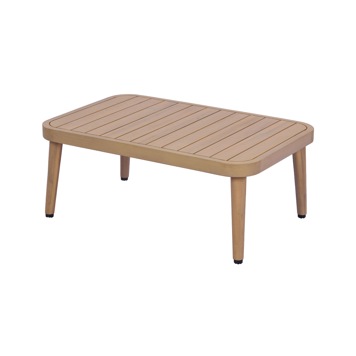 4-Piece Sculptured Seating Acacia Wood & Handwoven Rope Outdoor Conversation Set