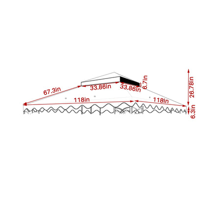 10' x 10' Outdoor Gazebo Replacement Canopy – Double-Tier Polyester