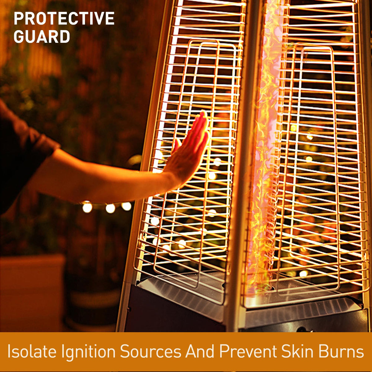 48,000 BTU Pyramid Propane Patio Heater with Glass Flame Tube