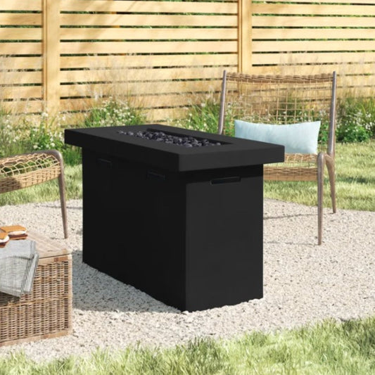 Outdoor Fiber-Reinforced Concrete Propane Fire Pit Table