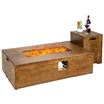 DirectDeals 2-Piece Outdoor Propane Fire Pit Table Set