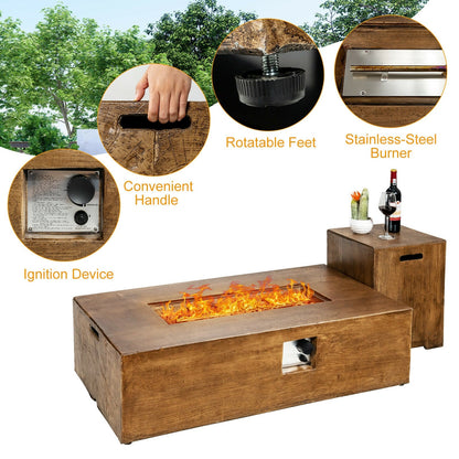 DirectDeals 2-Piece Outdoor Propane Fire Pit Table Set