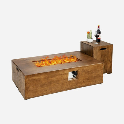 DirectDeals 2-Piece Outdoor Propane Fire Pit Table Set