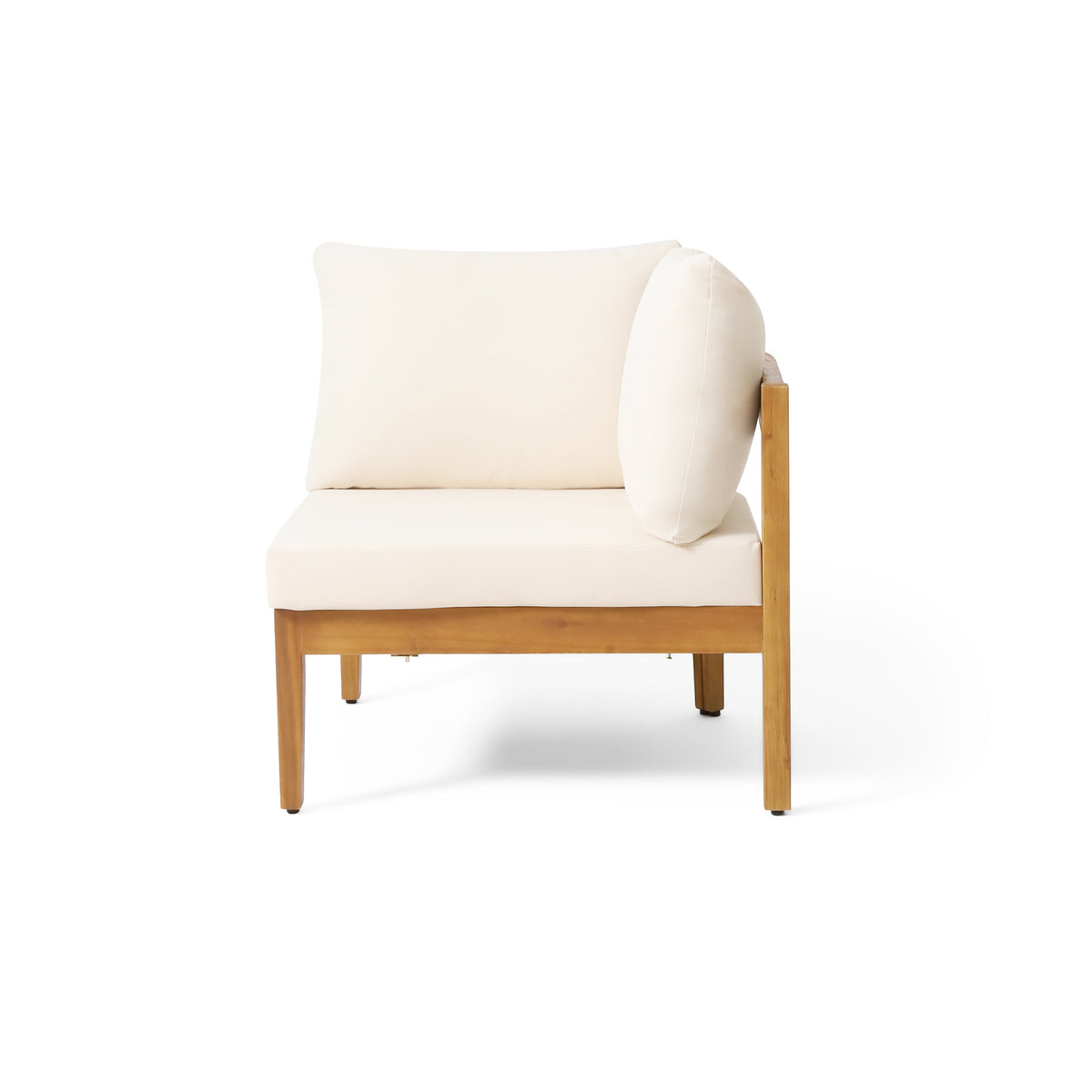 Brooklyn 3-Pieces Acacia Wood & Wicker Outdoor Sectional - Seats 5
