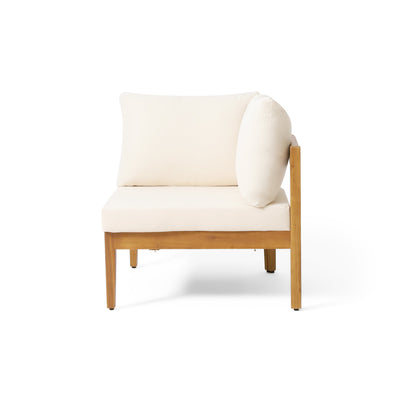 Brooklyn 3-Pieces Acacia Wood & Wicker Outdoor Sectional - Seats 5