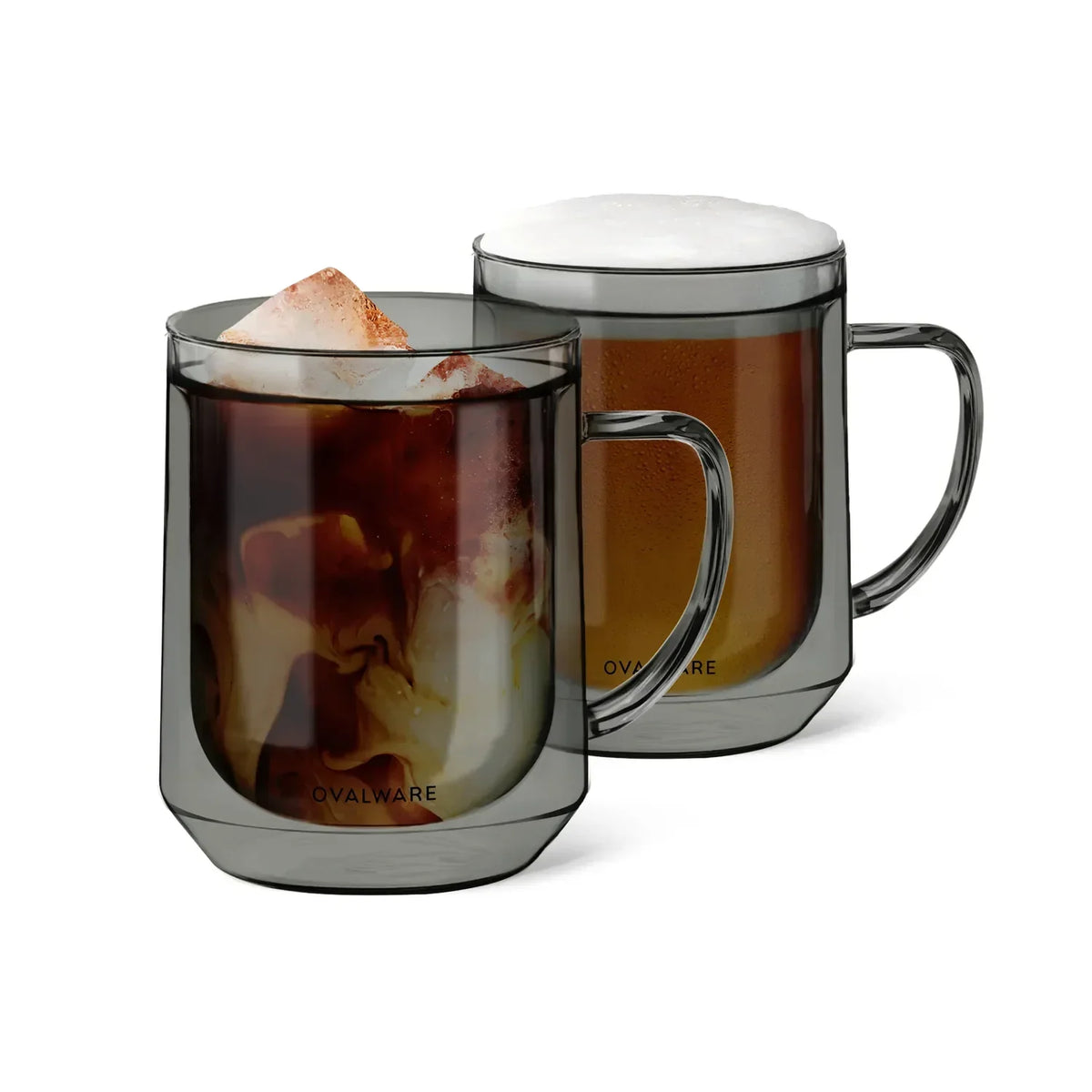 17 oz Double-Wall Borosilicate Glass Mugs – Set of 2