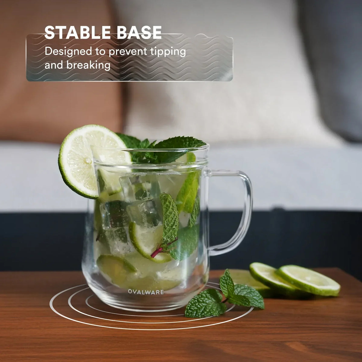 17 oz Double-Wall Borosilicate Glass Mugs – Set of 2