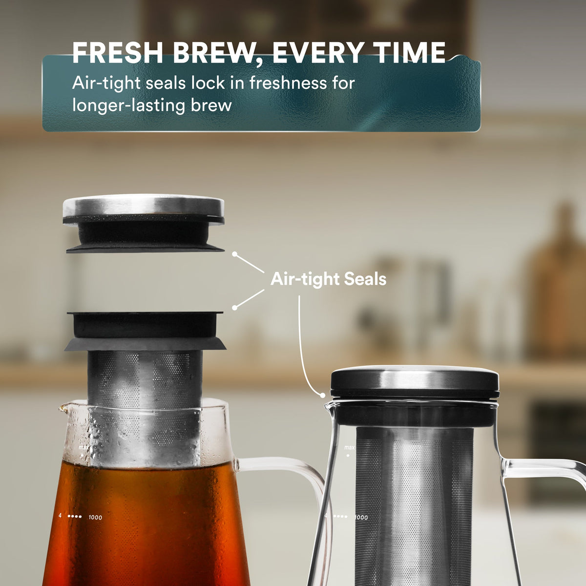 Cold Brew Coffee Maker with Reusable Stainless Steel Filter