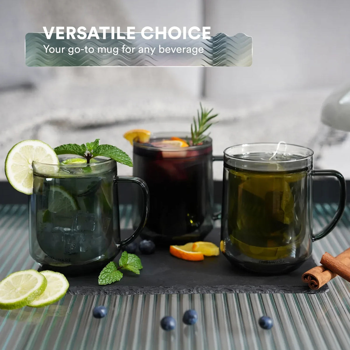 17 oz Double-Wall Borosilicate Glass Mugs – Set of 2
