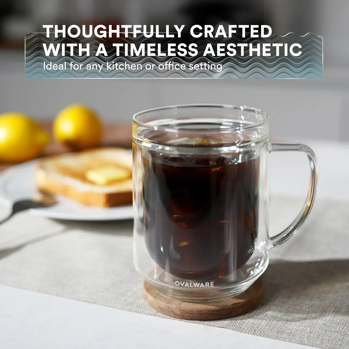 17 oz Double-Wall Borosilicate Glass Mugs – Set of 2