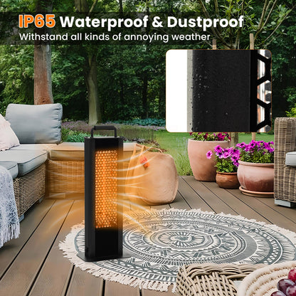 IP65 Waterproof Aluminum Heater with Double-Sided Heating and Overheat Protection-Black
