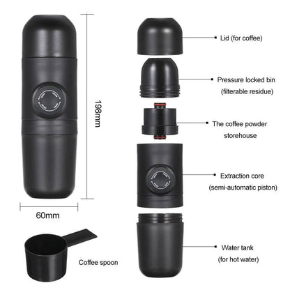 Manually Operated Portable Espresso Coffee Maker – 8 Bar