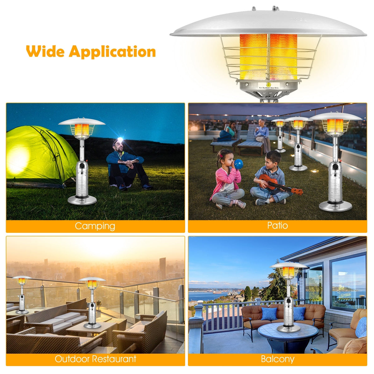 DirectDeals 11,000 BTU Portable Tabletop Propane Patio Heater