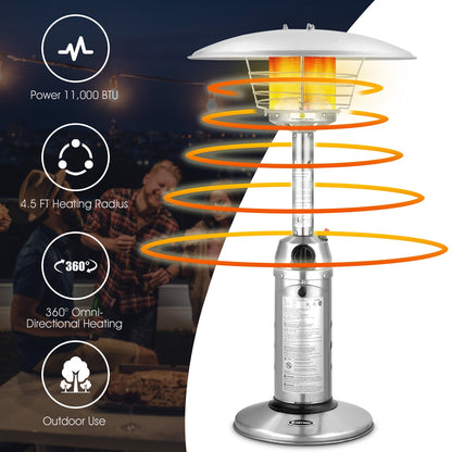 DirectDeals 11,000 BTU Portable Tabletop Propane Patio Heater
