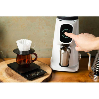 AllGround ProBrew Filter Coffee Grinder - White w/ Wood