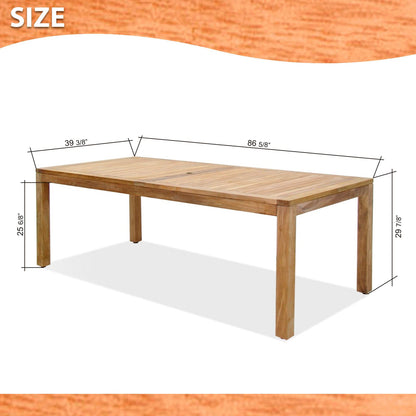 Amazonia Rinjani Teak Outdoor Dining Table with Fortuna Weather-net® Armchairs