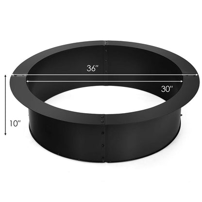 DirectDeals 36-Inch Heavy-Duty Steel Fire Pit Ring – DIY Outdoor Fire Ring