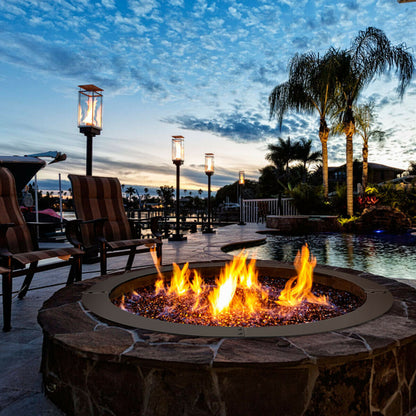 DirectDeals 36-Inch Heavy-Duty Steel Fire Pit Ring – DIY Outdoor Fire Ring