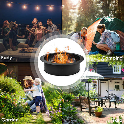 DirectDeals 36-Inch Heavy-Duty Steel Fire Pit Ring – DIY Outdoor Fire Ring