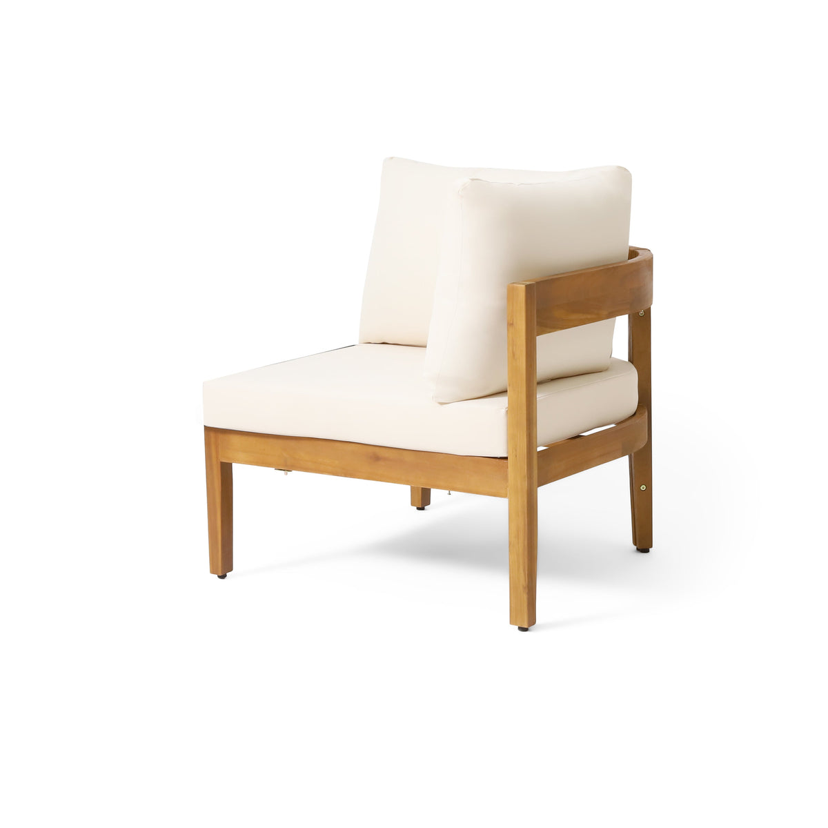 Brooklyn 3-Pieces Acacia Wood & Wicker Outdoor Sectional - Seats 5