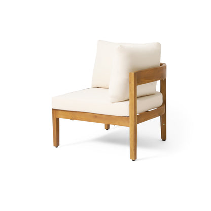 Brooklyn 3-Pieces Acacia Wood & Wicker Outdoor Sectional - Seats 5