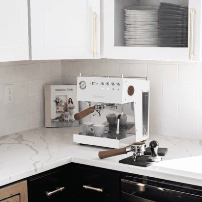 Ascaso Steel DUO PID Espresso Machine – Dual Thermoblock, Programmable, 120V (White)