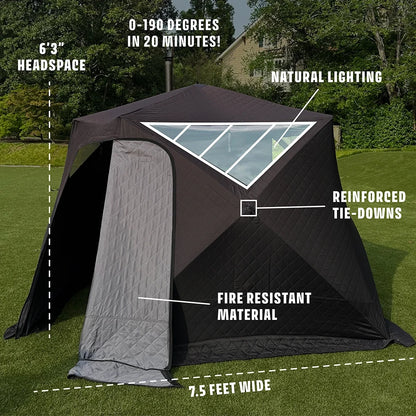 6-Person Portable Outdoor Wood-Burning Sauna Package