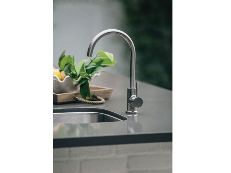 Summerset SNK-19U Undermount Outdoor Sink & Gooseneck Faucet – 304 Stainless Steel
