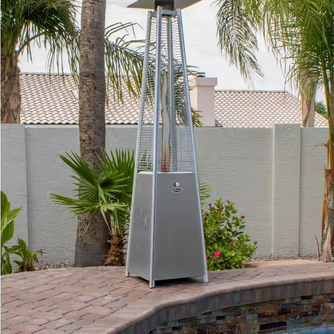 40,000 BTU Quartz Glass Tube Stainless Steel Propane Patio Heater