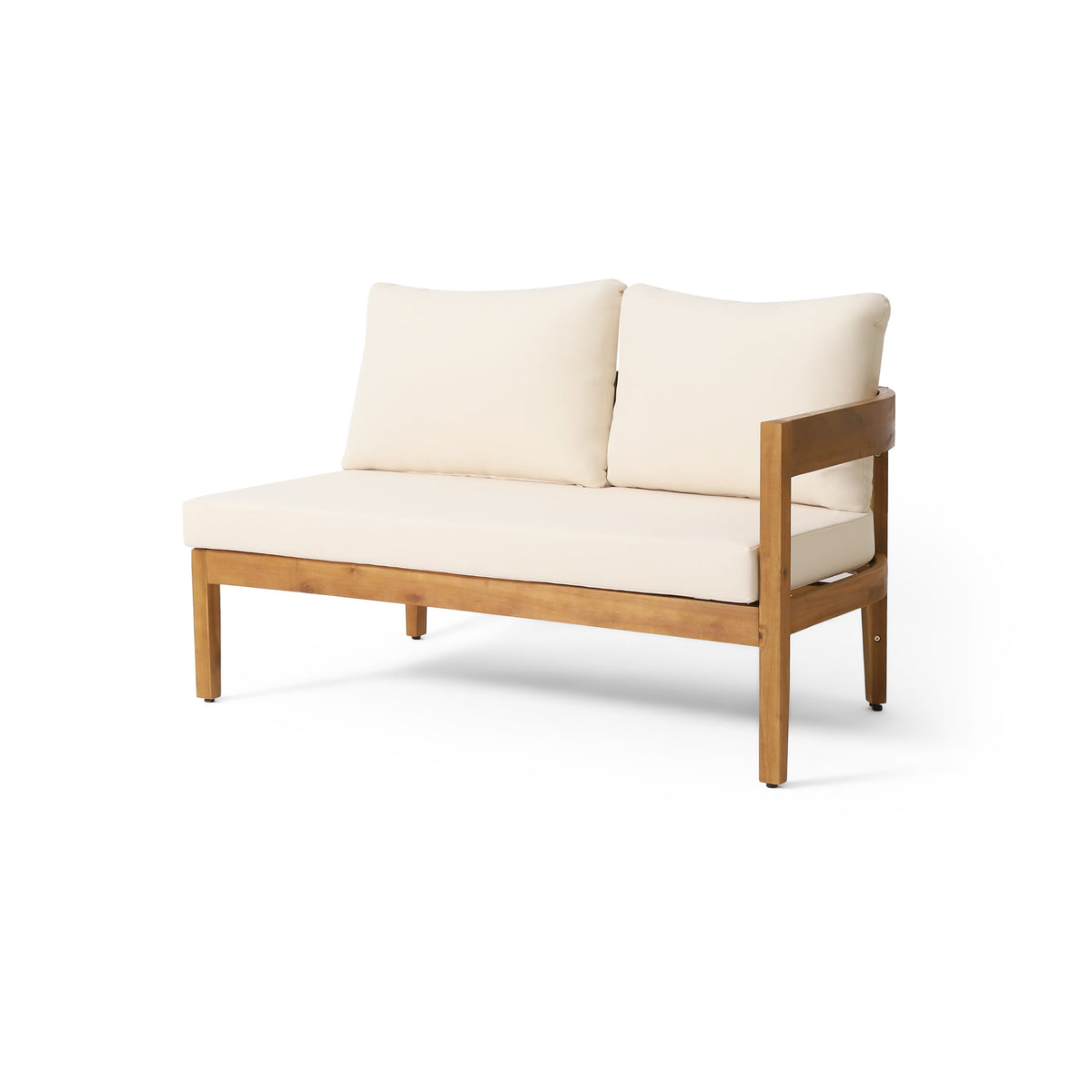 Brooklyn 3-Pieces Acacia Wood & Wicker Outdoor Sectional - Seats 5
