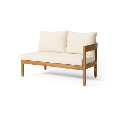 Brooklyn 3-Pieces Acacia Wood & Wicker Outdoor Sectional - Seats 5