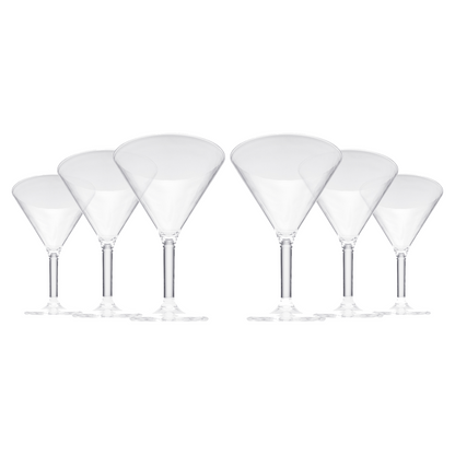 Barcelona Acrylic Martini Glasses, Set of 6