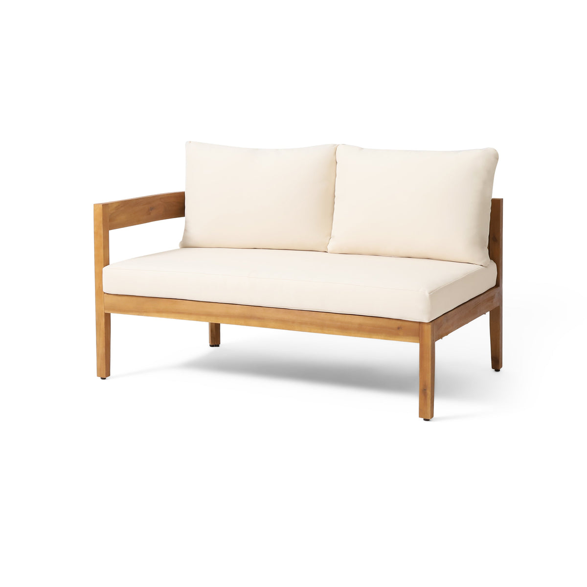 Brooklyn 3-Pieces Acacia Wood & Wicker Outdoor Sectional - Seats 5